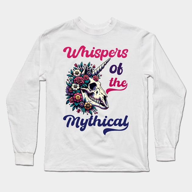 Unicorn skull with flowers Long Sleeve T-Shirt by Art_Boys